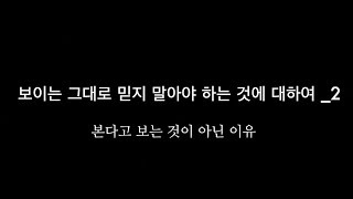 보이는 그대로 믿지 말아야 하는 것에 대하여 _2 | 본다고 보는 것이 아닌 이유