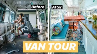 VAN TOUR | Female Couple Turns Sprinter Van into Tiny Home for full-time VAN LIFE