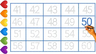 Write and Read Numbers 41 to 60|Dotted Numbers|123 Numbers #251