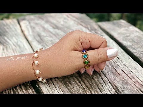 Gemstone Ring How To Make Beaded Jewelry At Home Tutorial Diy Youtube