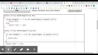 CodingBat WarmUp1 notString
