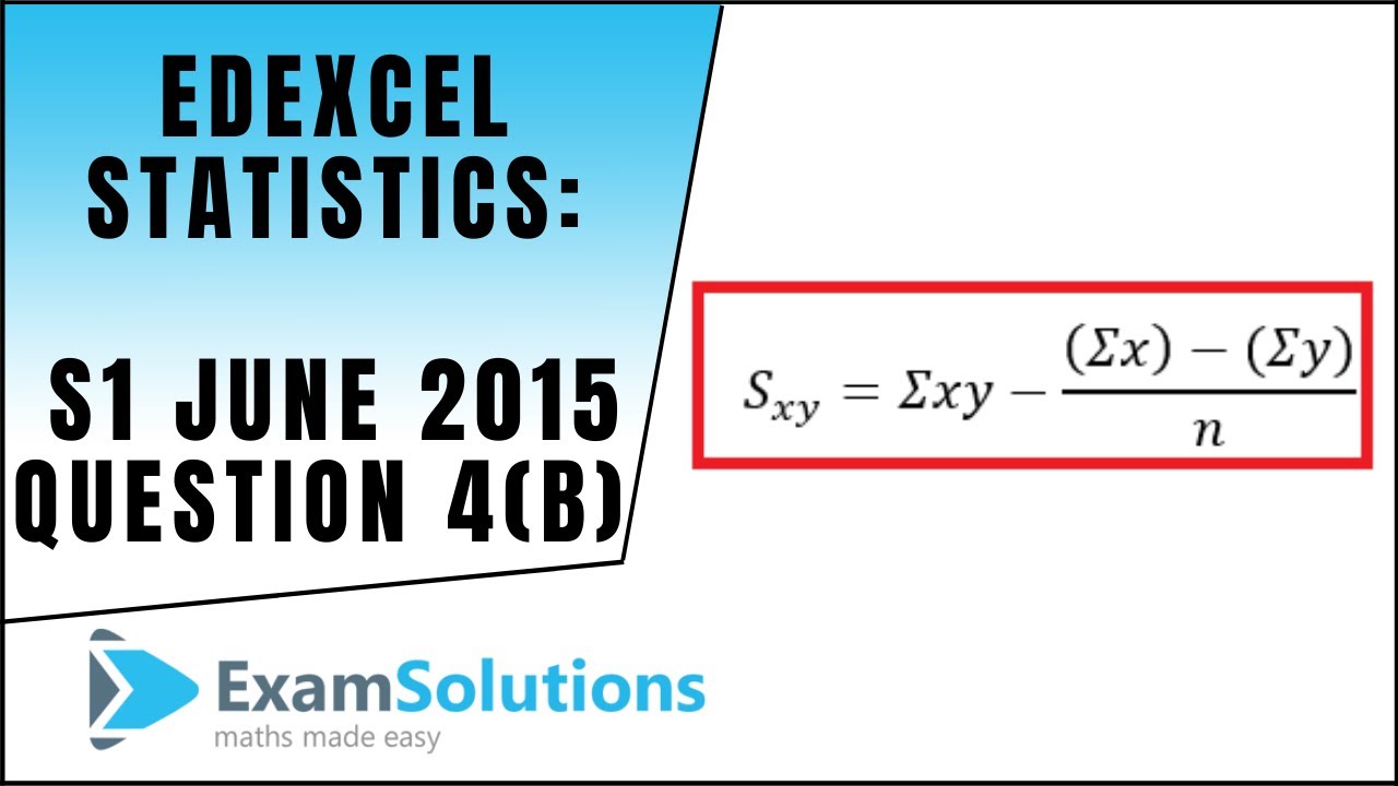 Edexcel Statistics S1 June 2015 Q4(b) : ExamSolutions Maths Revision ...