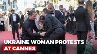 "Stop Raping Us": Topless Woman's Ukraine Protest On Cannes Red Carpet