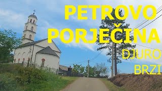 Road Petrovo - Porječina, Ozren, driving by car, September 2023