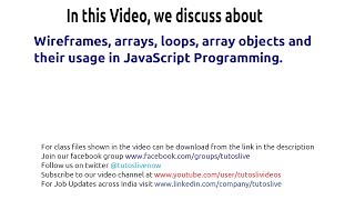 Wireframes and JavaScript Array Objects By Tutoslive