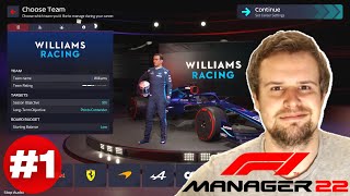 FIRST LOOK + QUALIFYING | F1 MANAGER 2022 CAREER MODE - WILLIAMS | Let's Play Part 1