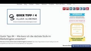 Quick Tipp #4  - Wie erreiche ich die nächste Stufe im Marketingplan