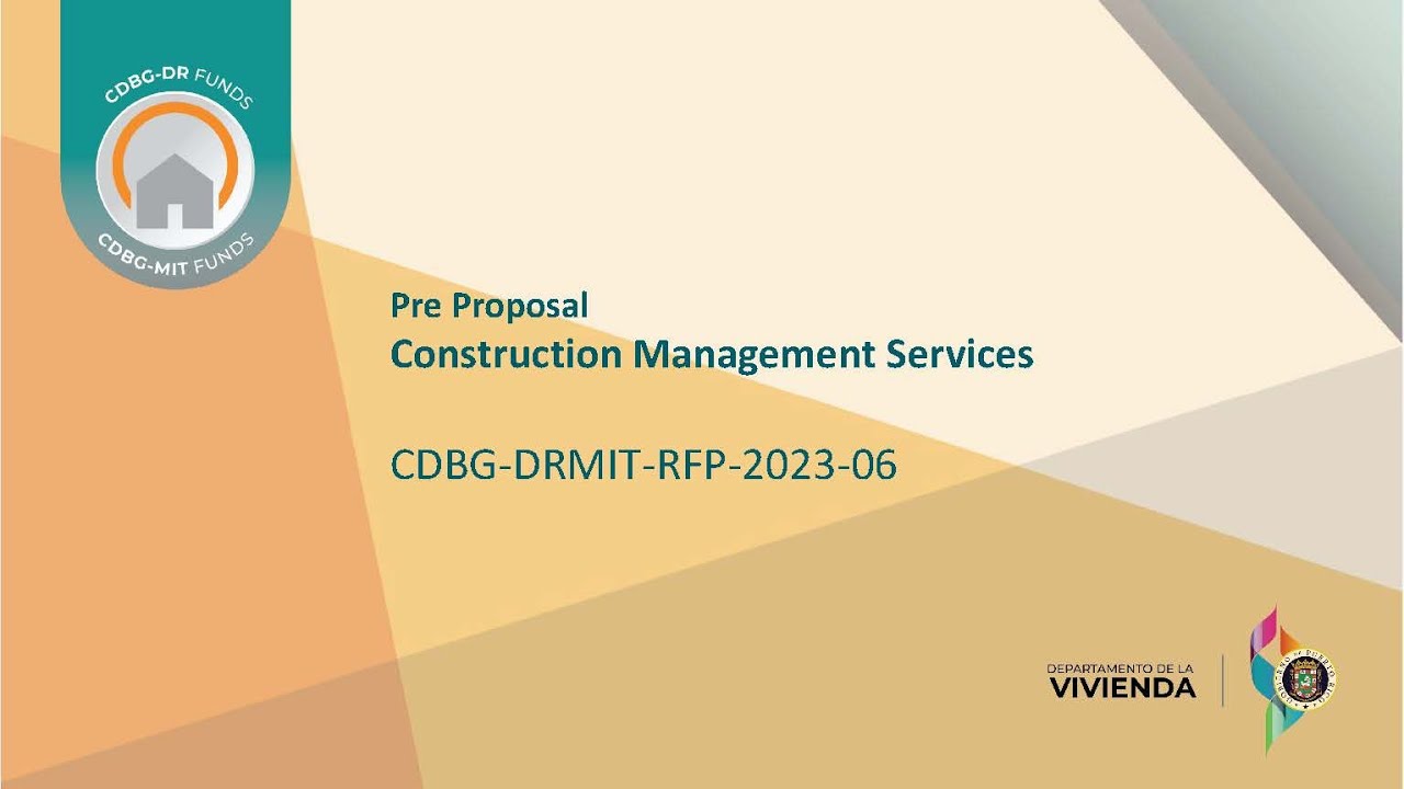 CDBG-DRMIT-RFP-2023-06 | Pre Proposal | Construction Management ...