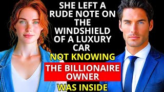 She left a RUDE note on the windshield of a luxury car… not knowing the BILLIONAIRE owner was INSIDE