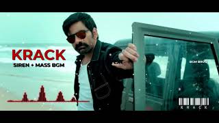 Krack BGM - Police Siren  + Mass BGM | Krack Police BGM | Ravi Teja |Shruthi Hassan | Thaman S BGMS