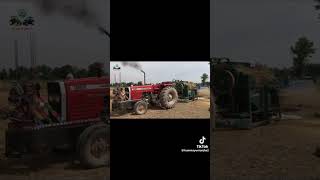 میسی 385 ٹریکٹر کے پیچھے پریشر مشین ٹریکٹر خطرناک ڈرائیور tractor heavy driveri