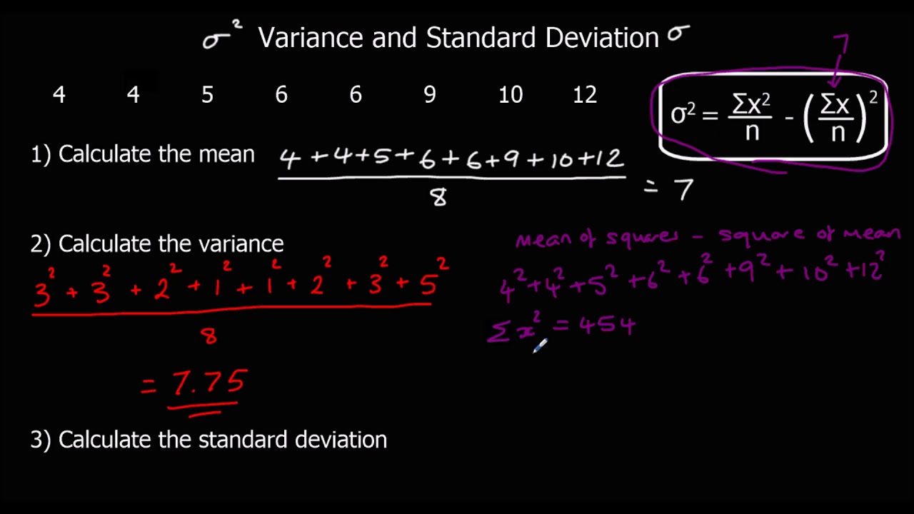Variance And Standard Deviation Variance And Standard Deviation