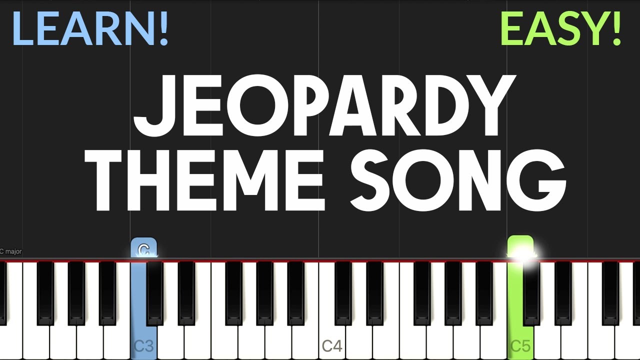 Jeopardy Theme Song Easy Piano Tutorial Youtube