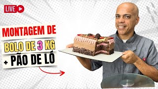 Montagem de Bolo de 2 kg + Pão de ló 6 ovos (LIVE)