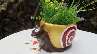 Como Hacer una Maceta de Cemento en Forma de Caracol - Snail Flowerpot