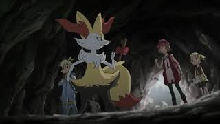 Braixen lights up the cave! (Pokemon XYZ clip)