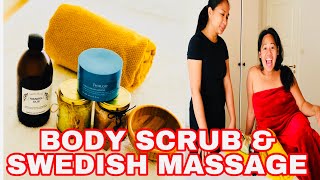 FULL BODY SCRUB + SWEDISH MASSAGE AT HOME BY RUTLEDAL SPA SERVICES IN BERGEN / ASMR SPA