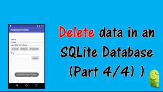 SQLite Android Studio Tutorial Storing User Data (part 4/4)
