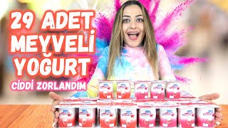 x29 MEYVELİ YOĞURT YEME CHALLENGE!-(3,65 KG MEYVELİ YOĞURT)