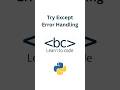 Handle Errors more gracefully using Try Except blocks in Python! #coding #programming #python