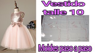 Cómo hacer vestidos en talle 10 💖💖 Moldes paso a paso 💖💖