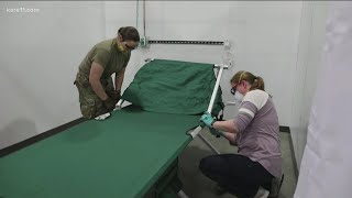 Wisconsin has opened the state fairgrounds to free up space in hospitals with COVID-19 patients