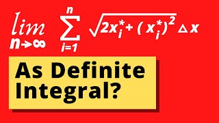 EXPRESS THE LIMIT AS A DEFINITE INTEGRAL ON THE GIVEN INTERVAL limit definition integral square root