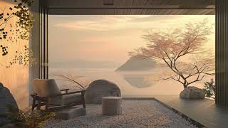 ambient Kyoto: Japanese modern style room with sakura viewing - Japanese koto music relaxing