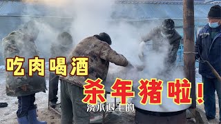 农民王小：迎接2023年杀年猪啦！屯邻都来帮忙，杀猪菜小烧酒