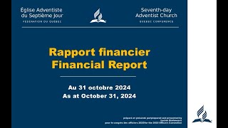 Congrès des officiers/Officers' Convention 2025 - Rapport financier/Financial Report