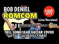 RomCom  - Rob Deniel | Full Song Lead Guitar Cover with Chords & Tabs (Slow Version)