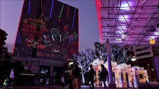 タイムラプス　夜景　佐世保市　島之瀬公園　きらきらフェスティバルのイルミネーション