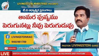 తామర పుష్పము పెరుగునట్లు నీవు పెరుగుదువు | Latest Telugu Christian Live TV Messages | Pst Livingston