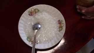 Typical Breakfast in Cambodia #6 (Suong Town) - Rice Porridge with Dried Fish