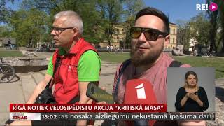 Rīgā notiek velosipēdistu akcija “Kritiskā masa”