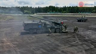 【JGSDF】Type 19 155 mm Wheeled Self-propelled Howitzer【Fuji Firepower Demonstratio 2022】