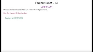 Project Euler 013 - Large Sum