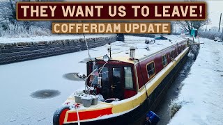 BRIDGEWATER CANAL BREACH! They Want us to LEAVE OUR BOAT! Cofferdam Update