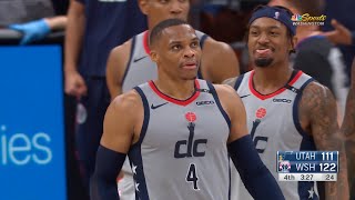 Russell Westbrook rocking the baby on Donovan Mitchell | Jazz vs Wizards