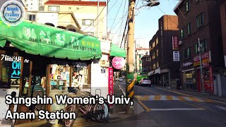 성신여대에서 안암역까지 걷기, Walking from Sungshin Women's University to Anam Station (Seoul, Korea)/4K60fps