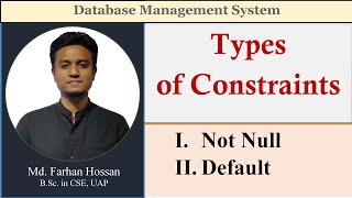 Lec: 13 | not null & default constraints |Types of Constraints | DBMS | Bangla Tutorial
