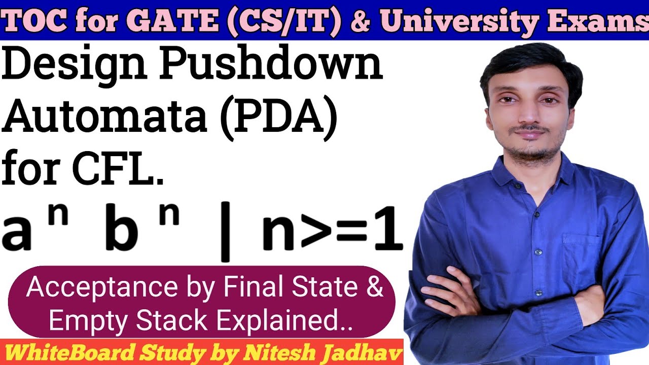 Pushdown Automata For A^n B^n | PDA For A^nb^n | Theory Of Computation ...