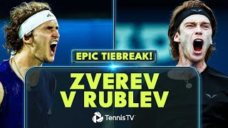 Alexander Zverev vs Andrey Rublev WILD Tiebreak | Dubai 2023 Highlights