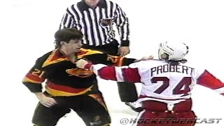 Bob Probert vs Craig Coxe - Nov 19, 1987 (HQ Dual-Feed)