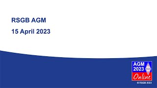 RSGB 2023 AGM livestream: Saturday 15 April