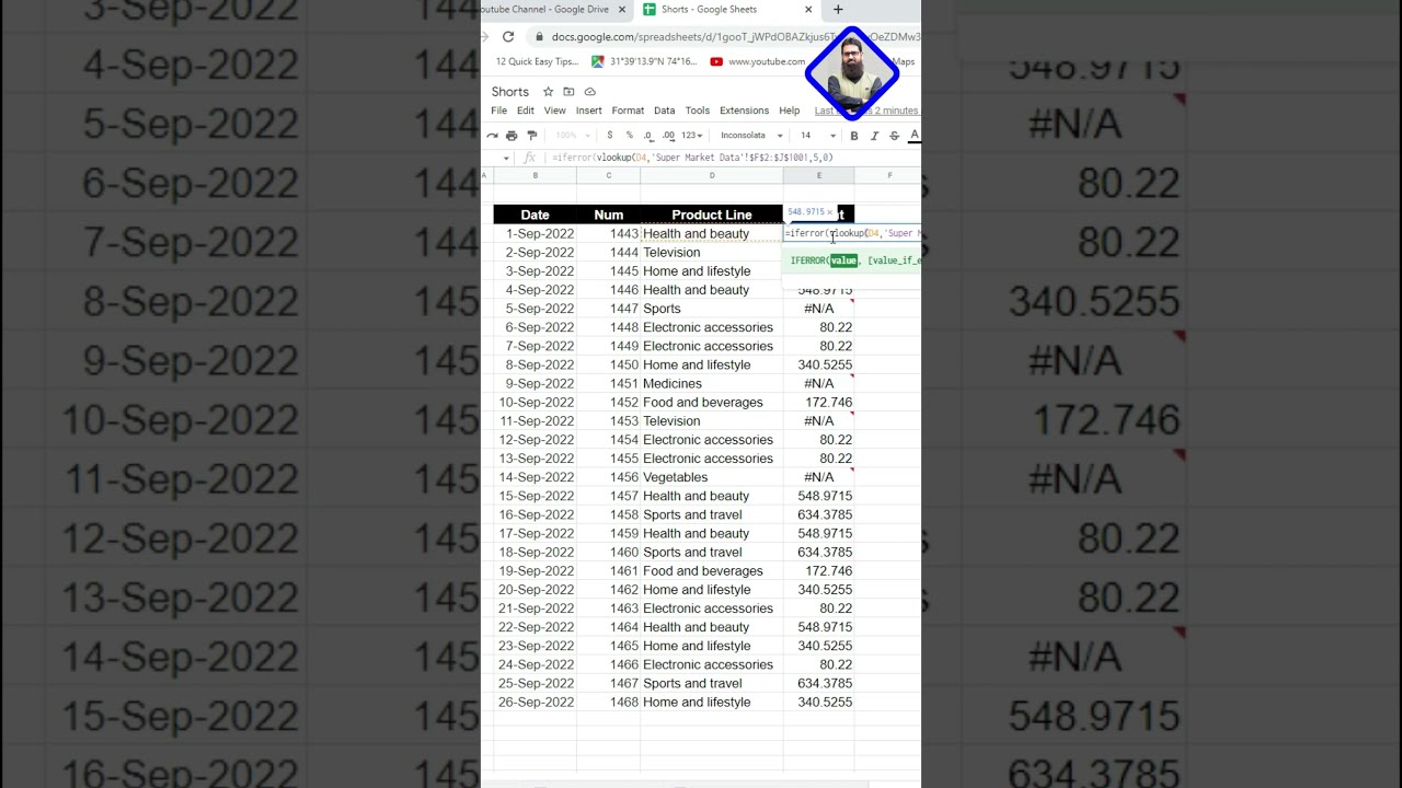 Use Of IFERROR In Ms Excel And Google Sheets - YouTube