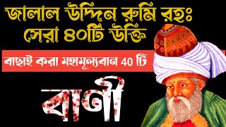 মাওলানা জালাল উদ্দিন রুমি রহঃ || বাছাই করা মহামূল্যবান 40 টি বাণী || জ্ঞান-ই শক্তি জ্ঞান-ই মুক্তি