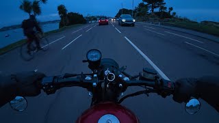 Nice cruise from sandbanks to Poole quay, Suzuki GN125(RAW SOUND)