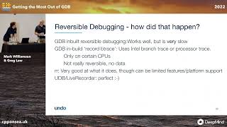 Time travel debugging (a.k.a. reversible debugging)