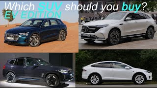 BMW iX3 vs Tesla Model X vs Audi e-tron vs Mercedes EQC comparison EV SUVs
